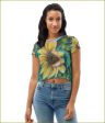 Sunflower Dreams ~ All-Over Print Crop Tee For Discount