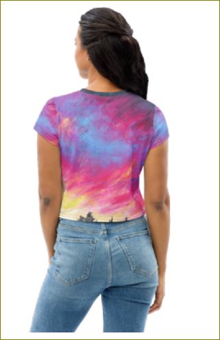 Widen Eye ~ All-Over Print Crop Tee For Cheap