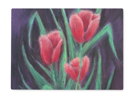 Gathering of Tulips ~ Glass Chopping Board Online Hot Sale