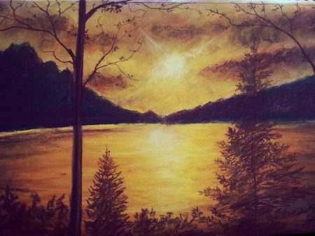 Golden Hikes   ~ Original Pastel Painting on Sale