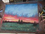 Burning Sky   ~ Original Pastel Painting Fashion