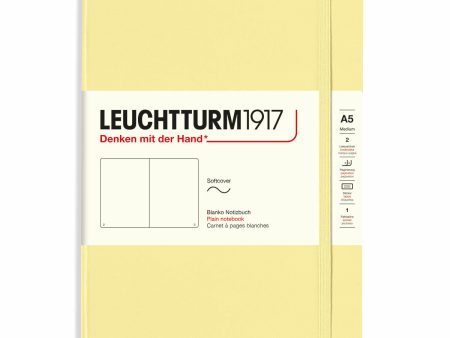 Muistikirja A5 Leuchtturm1917 Soft Plain Vanilla, pehmeäkantinen blanco Fashion